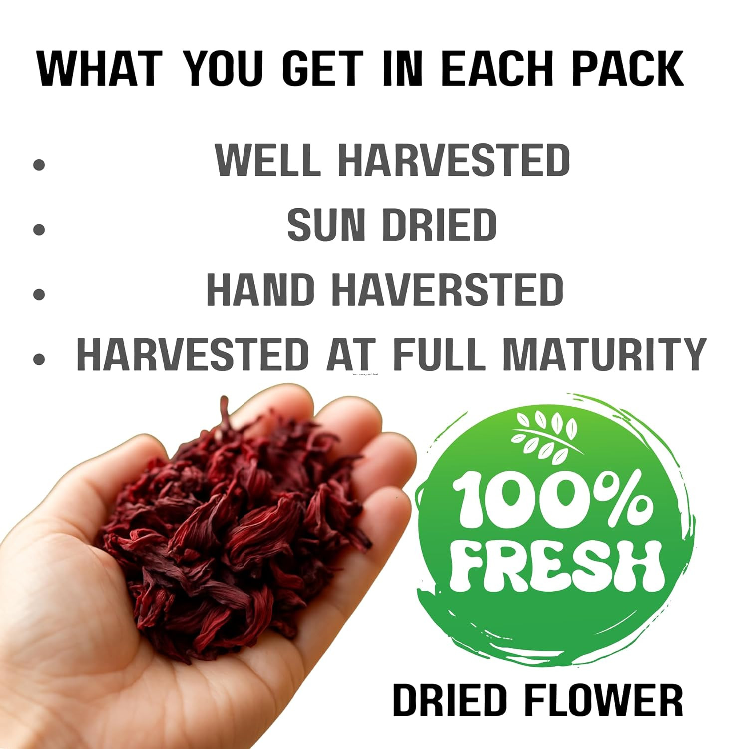 Dried Hibiscus Flowers _ 1Lb Whole Petals, Flor De Jamaica- by in Resealable Ba
