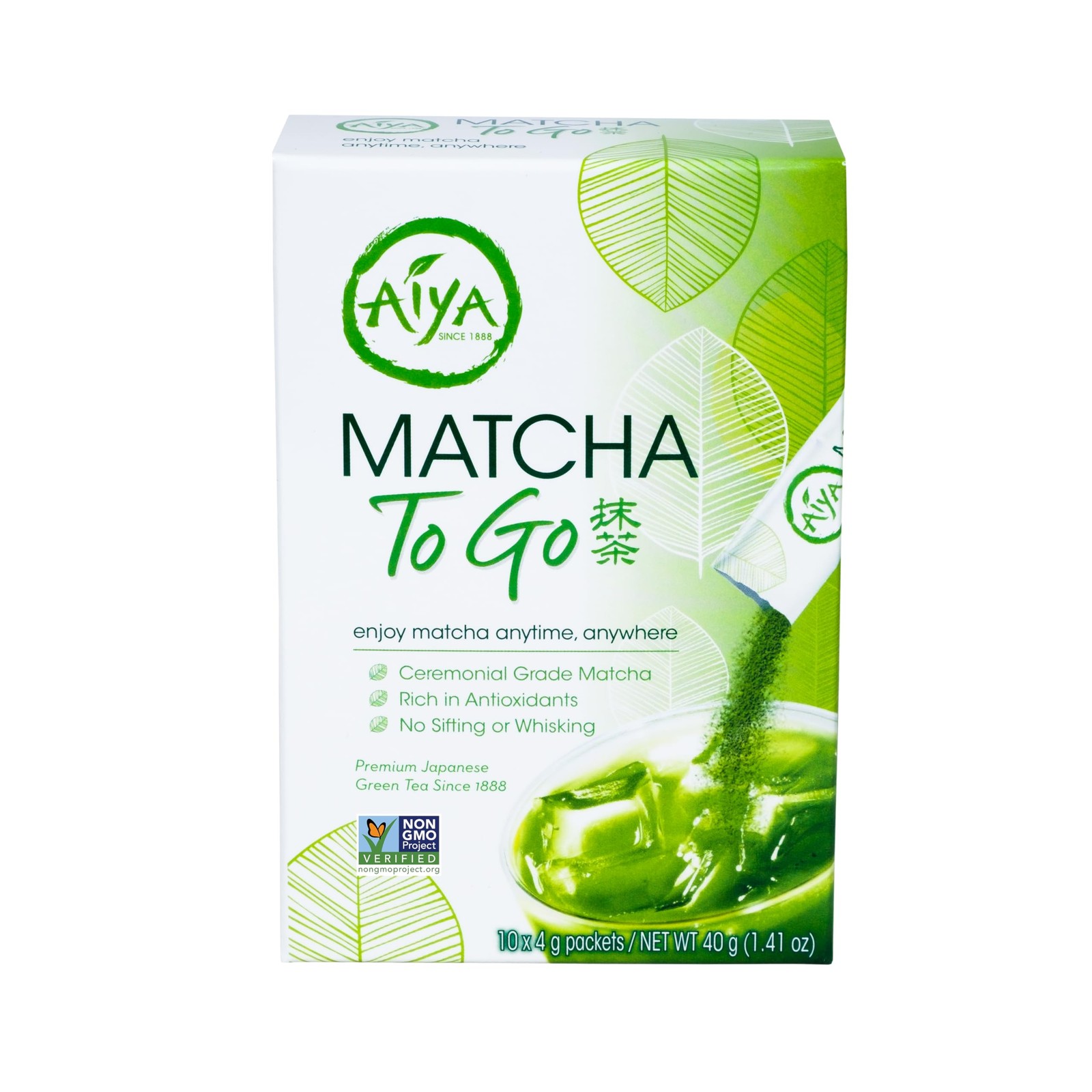 Aiya Matcha To Go Single Serve Packs – Ceremonial Grade Pure Matcha Green Tea…