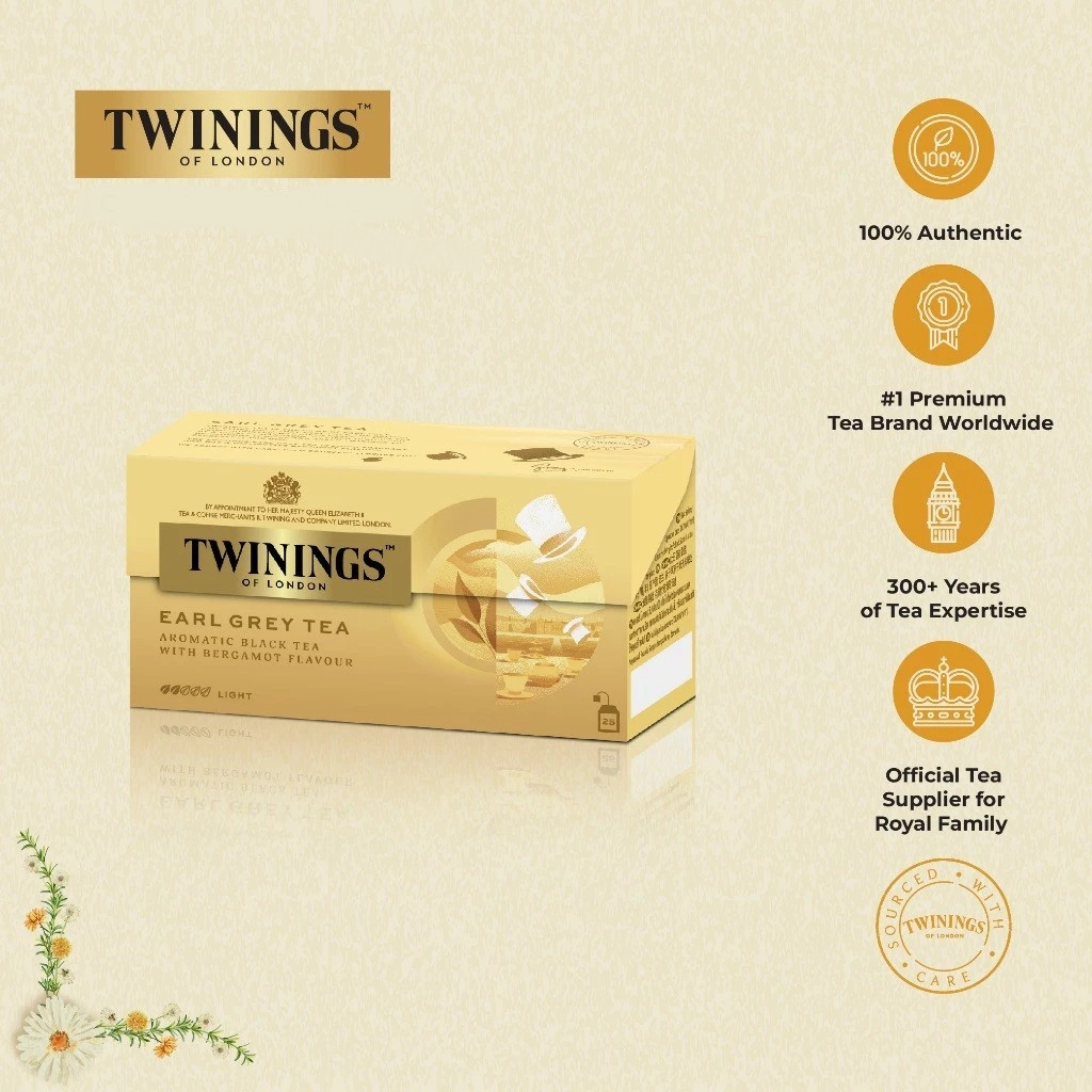 1x TWININGS Earl Grey Tea Aromatic With Bergamot (2g x 25’s) FREE SHIPPING!