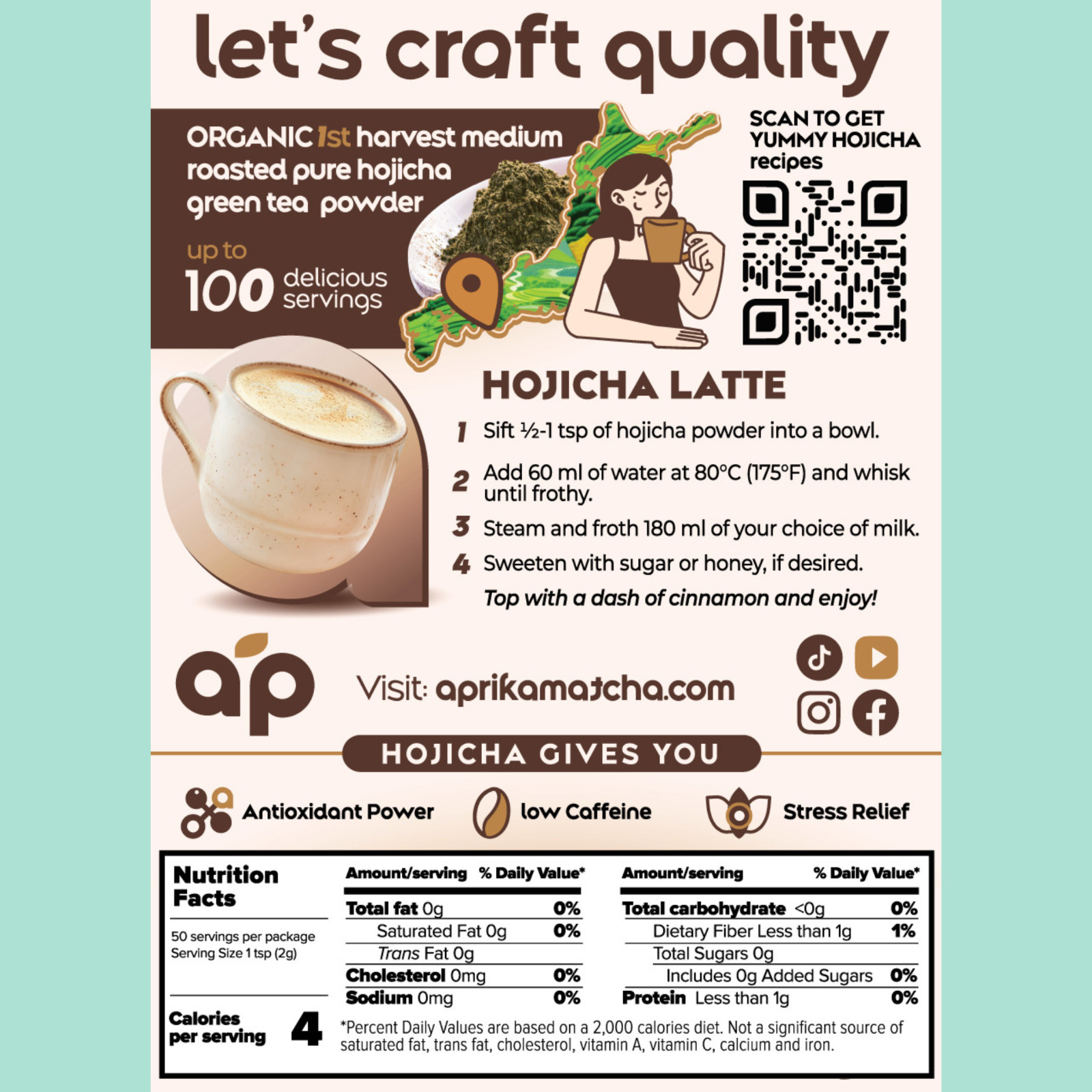 Organic Hojicha Roasted Green Tea Powder – Authentic Japanese Tea 100g/3.5 oz