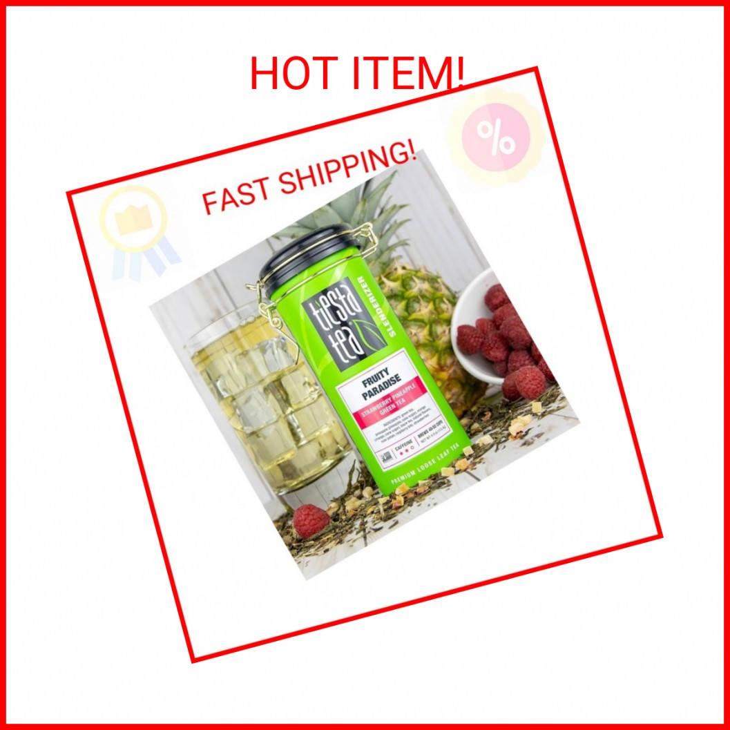 Tiesta Tea – Fruity Paradise, Loose Leaf, Strawberry Pineapple Green Tea, Premiu