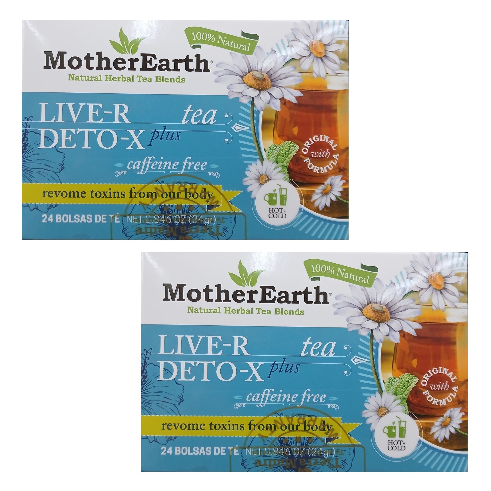 Mother Earth Liver Detox Herbal Tea Blend Caffeine Free 48 Tea Bags