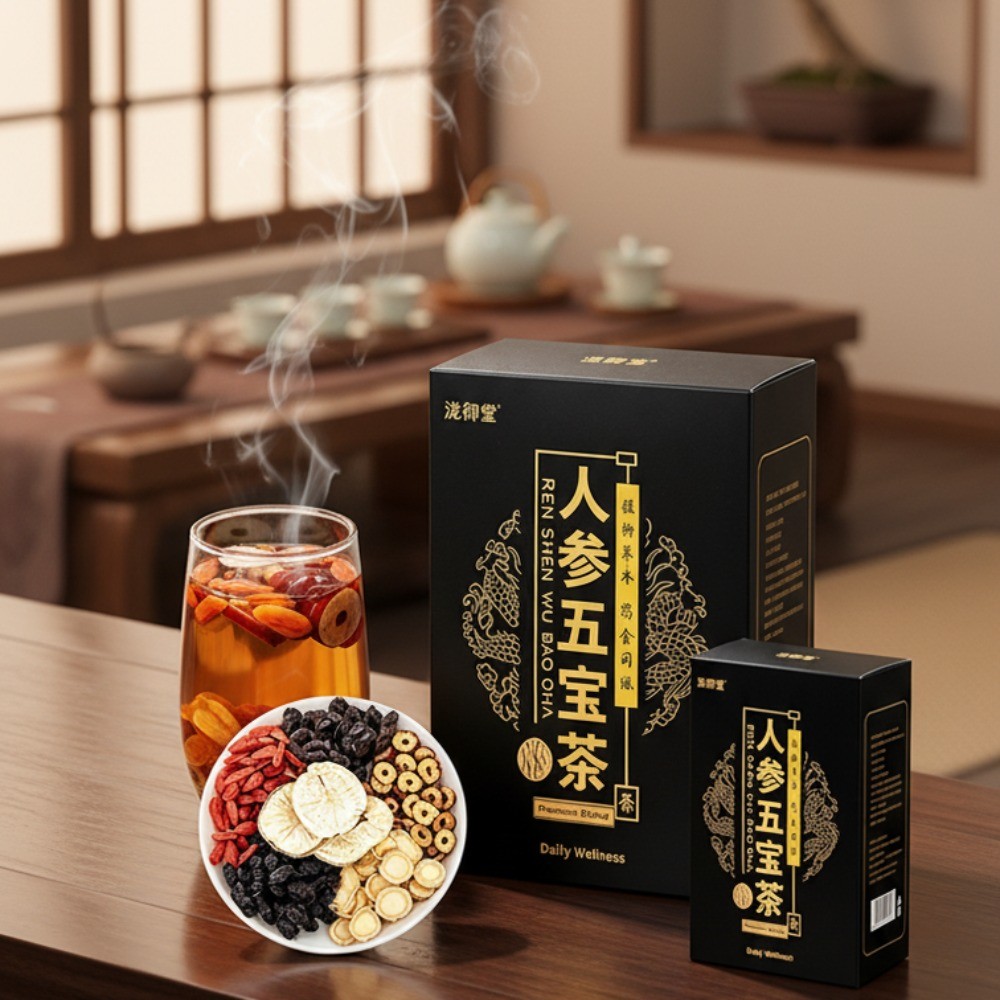 HelloYoung 5 Herbs Ginseng Tea 150g Energy Detox Caffeine Free Men’s Drink