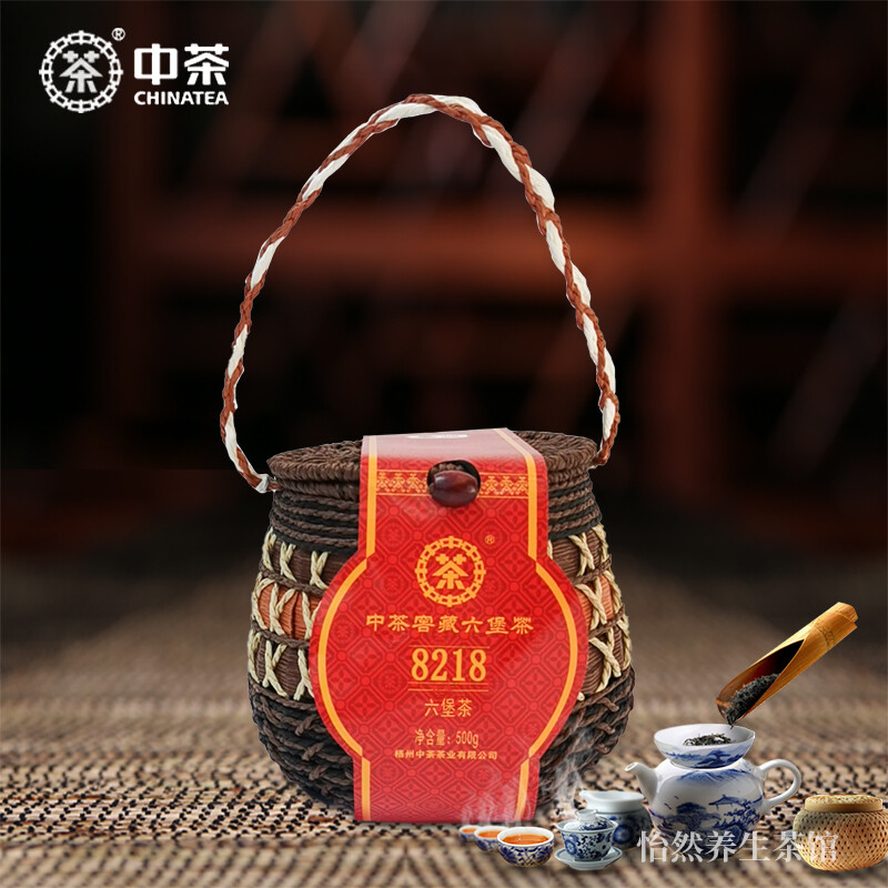 500g Wuzhou Liu Bao Tea Aged Hei Cha Dark Tea Basket 1.1lb