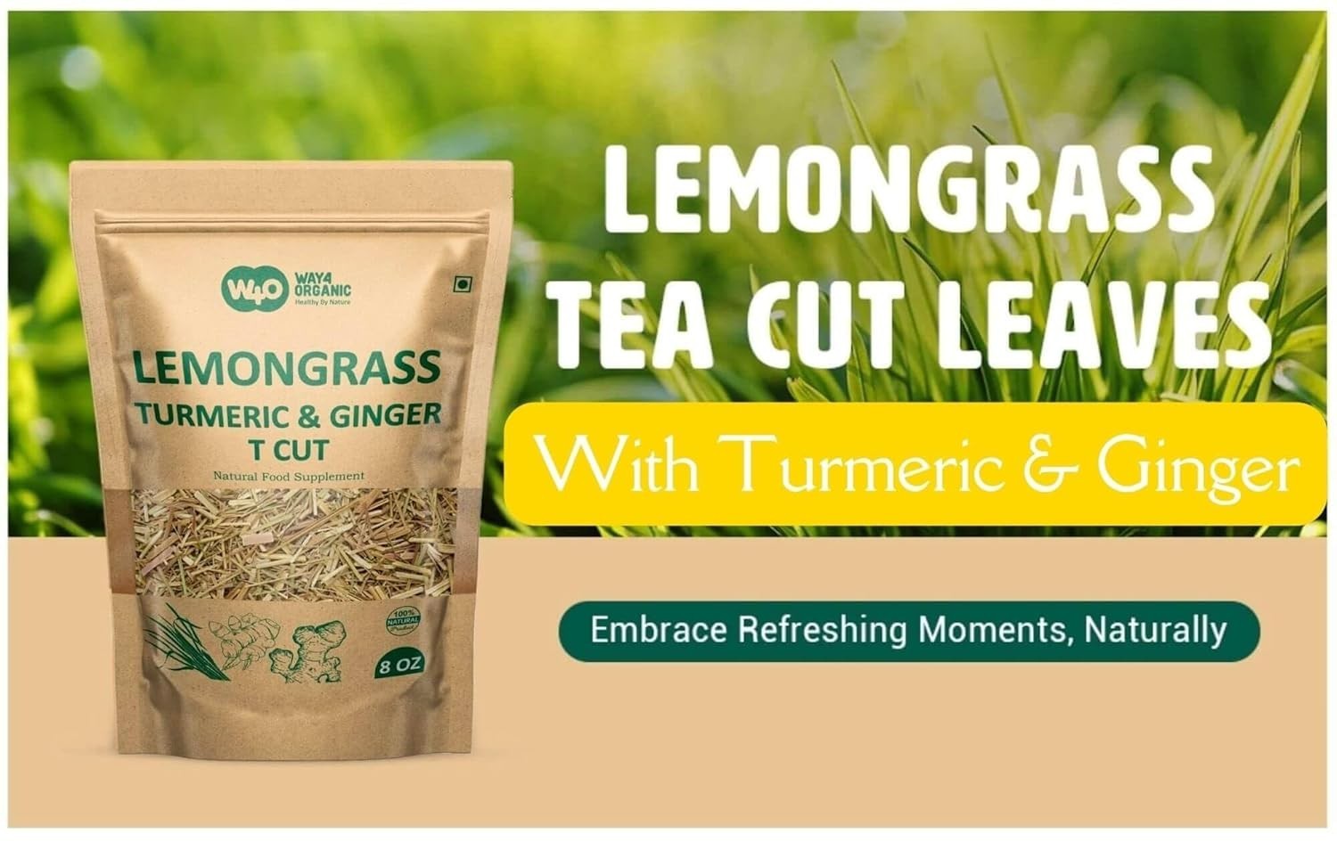 Lemongrass Herbal Tea: Turmeric & Ginger, Caffeine-Free (8-ounce)