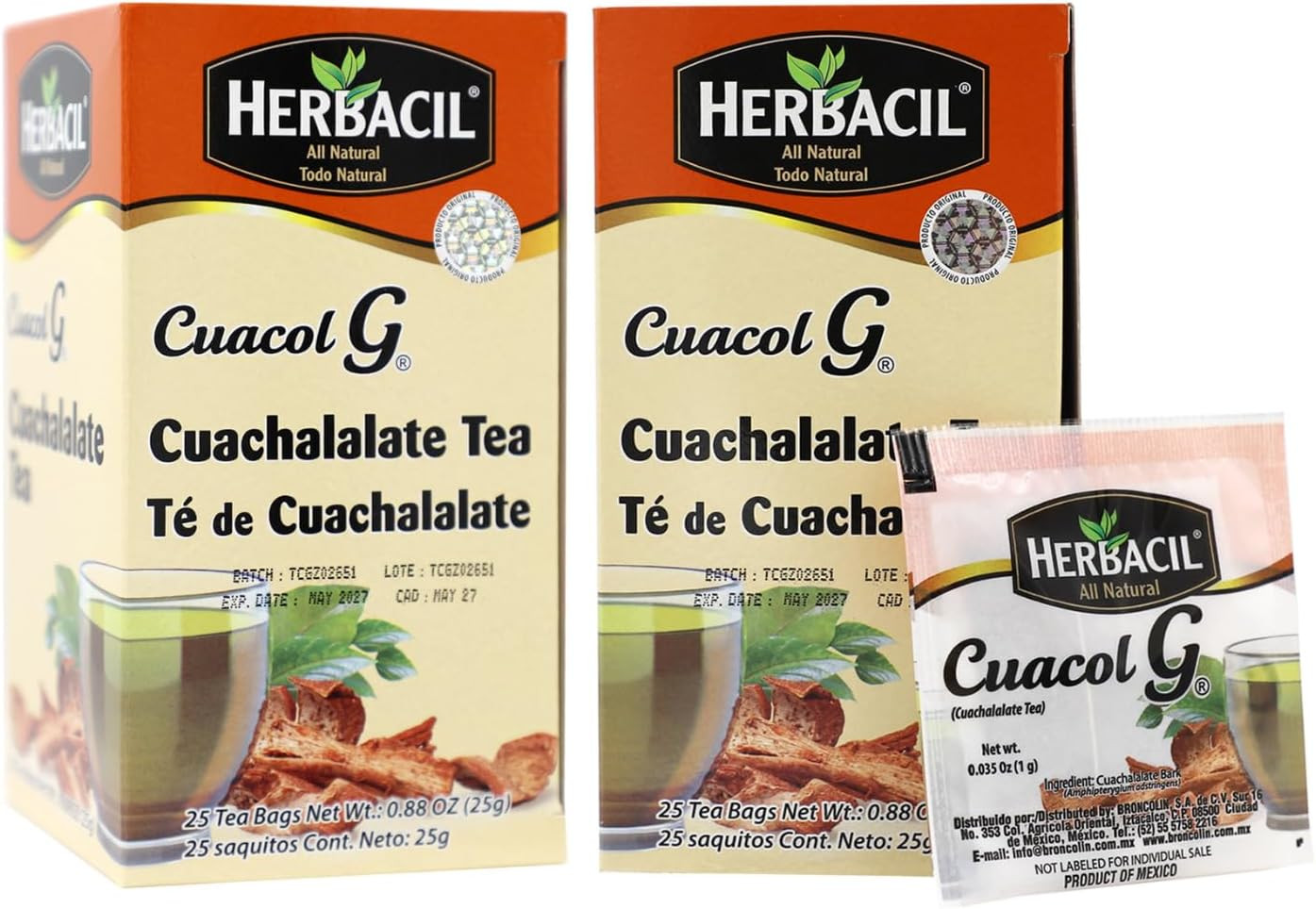 Te de Cuachalalate, 2-pack of 25 tea bags per box (50 bags)