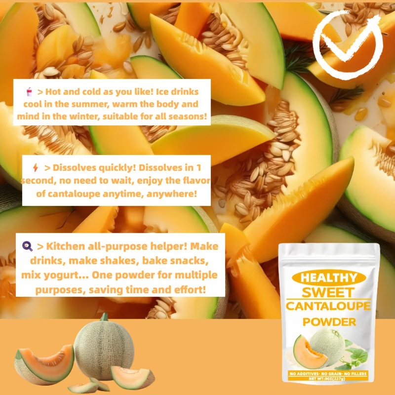 Vegan Natural Cantaloupe Powder Freeze-dried to Lock Freshness Full Of Vitamin C