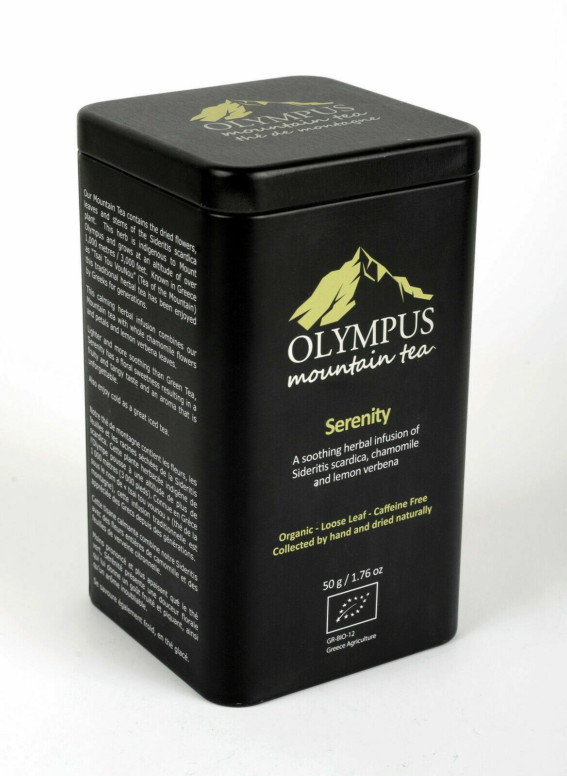 Serenity OLYMPUS Mountain Tea. Organic Tea Herb Mix. Metal Tin Box, 50g /1.76 oz