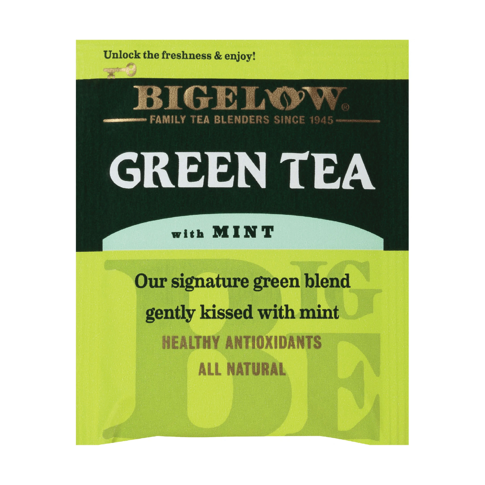 6x Boxes Bigelow Natural Green Tea With Mint | 20 Pouches Per Box | .91oz
