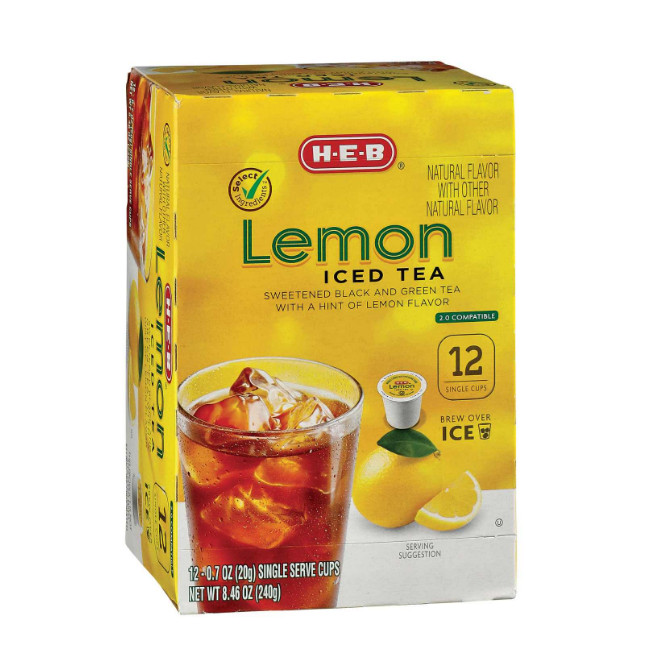 Iced Tea Single Serve Cups 12 cts 8.46 oz Pack Flavor Lemon, Raspberry