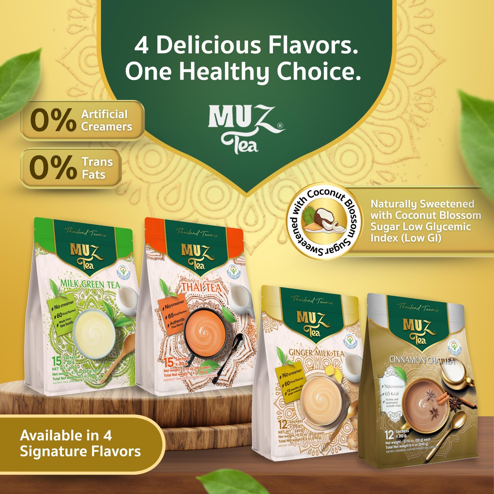 Premium Instant Ginger Tea with Real Milk, Coconut Blossom Sugar & Ginger , L…