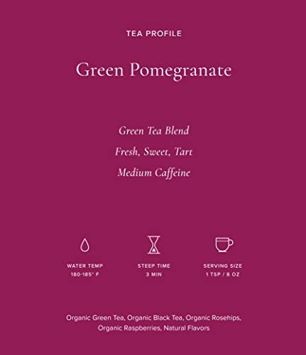 Organic Green Pomegranate Tea – 50 Pyramid Sachets | Herbal Wellness Blend