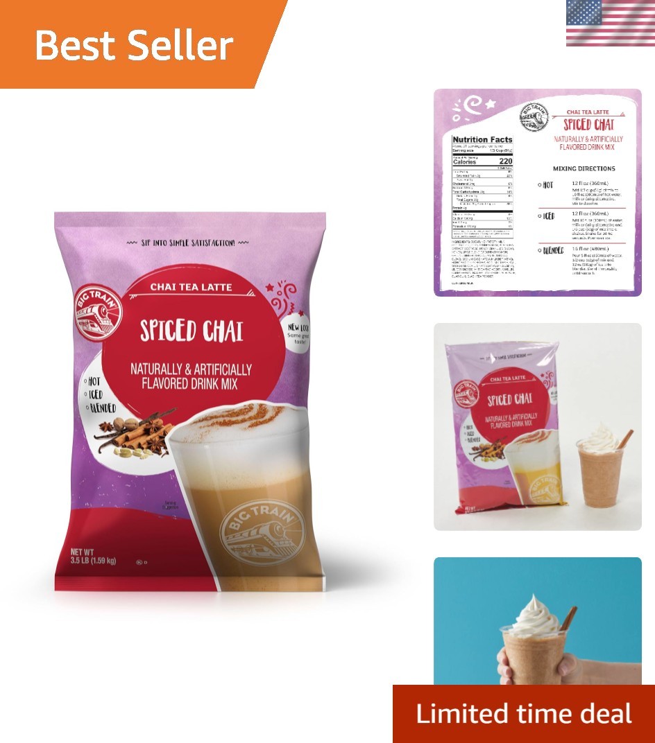 3.5 lb Rich Spiced Chai Beverage Mix – Ideal for Quick Lattes and Iced Drinks