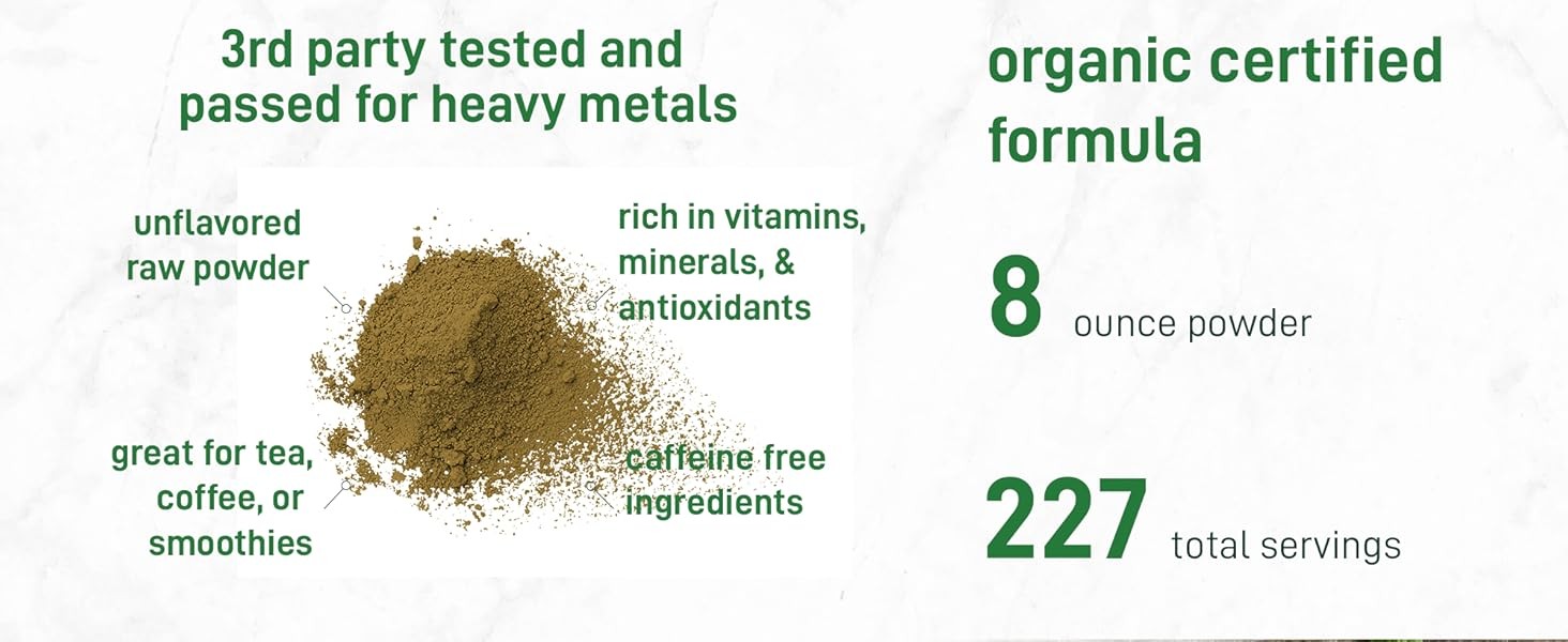 Organic Dandelion Root Tea Powder, 8oz | Up to 220 Servings | Premium