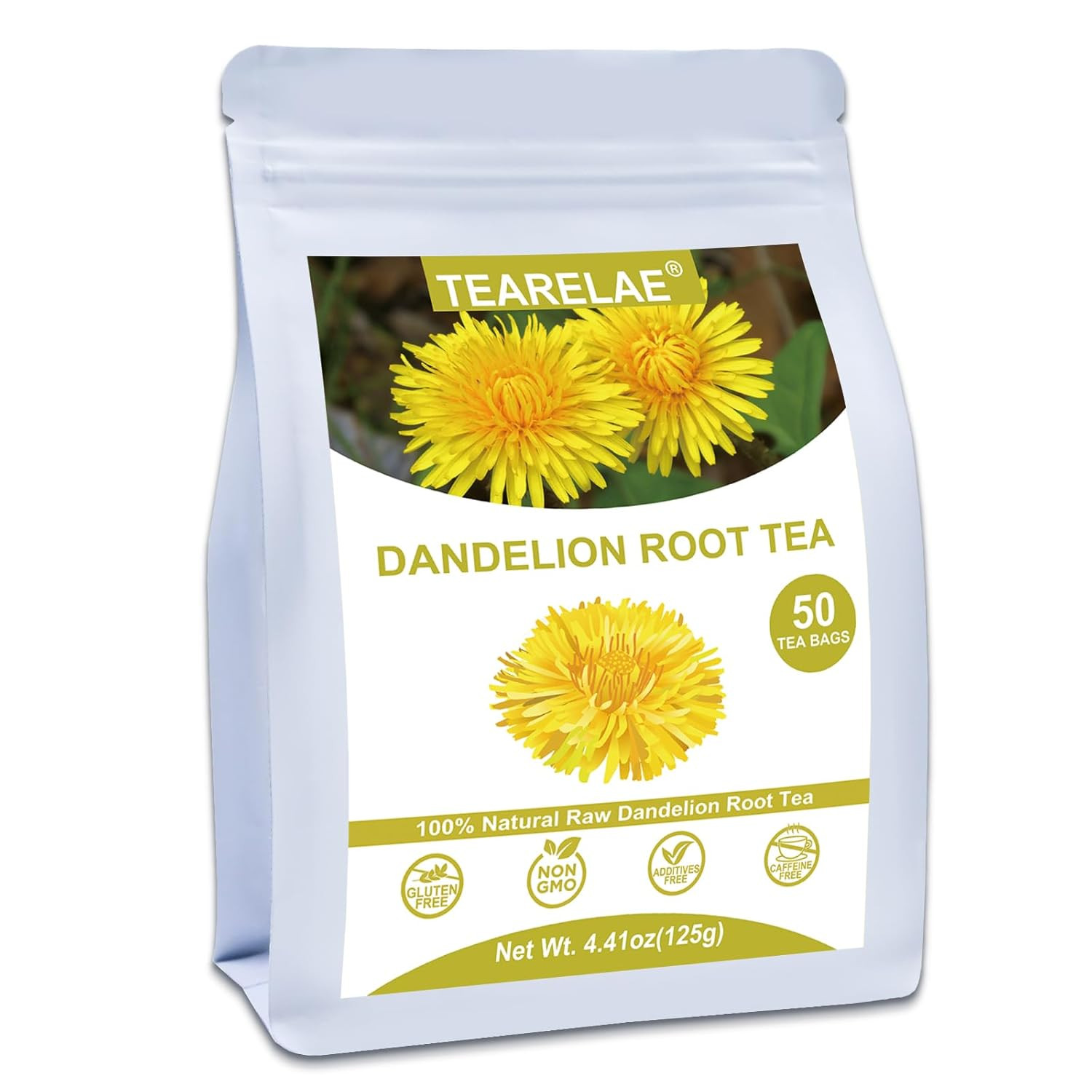 – Dandelion Root Tea – 2.5G X 50 Count Premium Raw Dandelion Root Tea Bags – Caf