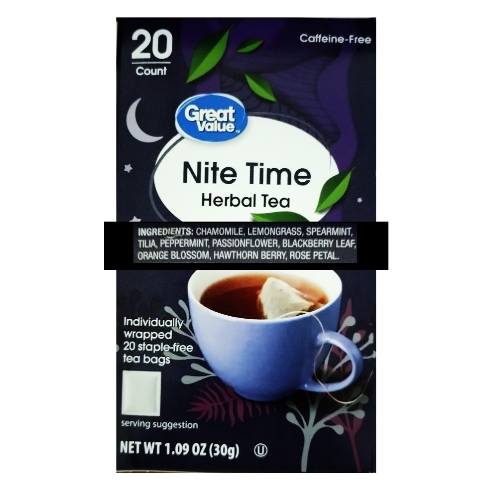 Great Value Nite Time Herbal Tea, 20 Tea Bags (Pack of 2)