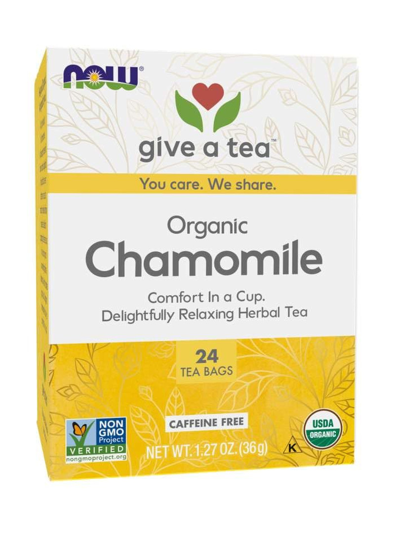NOW Foods Chamomile Tea, Comfort in a Cup, Relaxing and Caffeine-Free, 24-Count