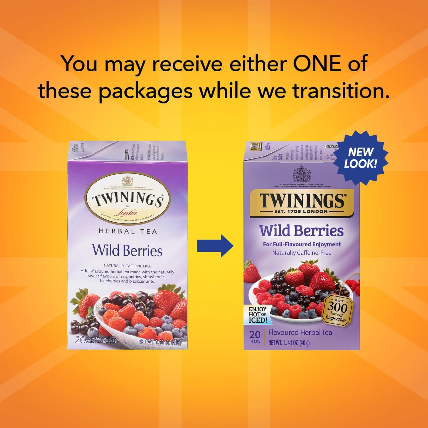 Twinings Herbal Wild Berries Bagged Tea, 20 Count