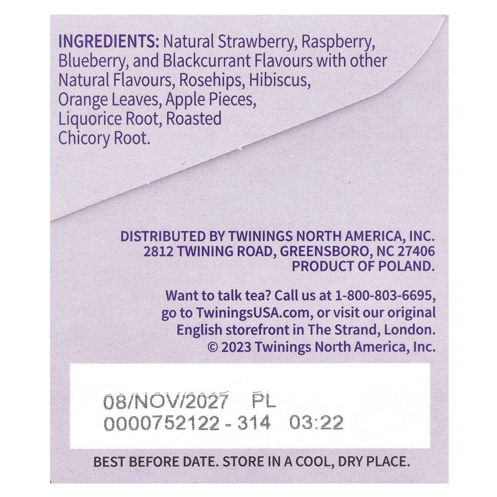 Herbal Tea, Wild Berries, Caffeine Free, 20 Tea Bags, 1.41 oz (40 g)