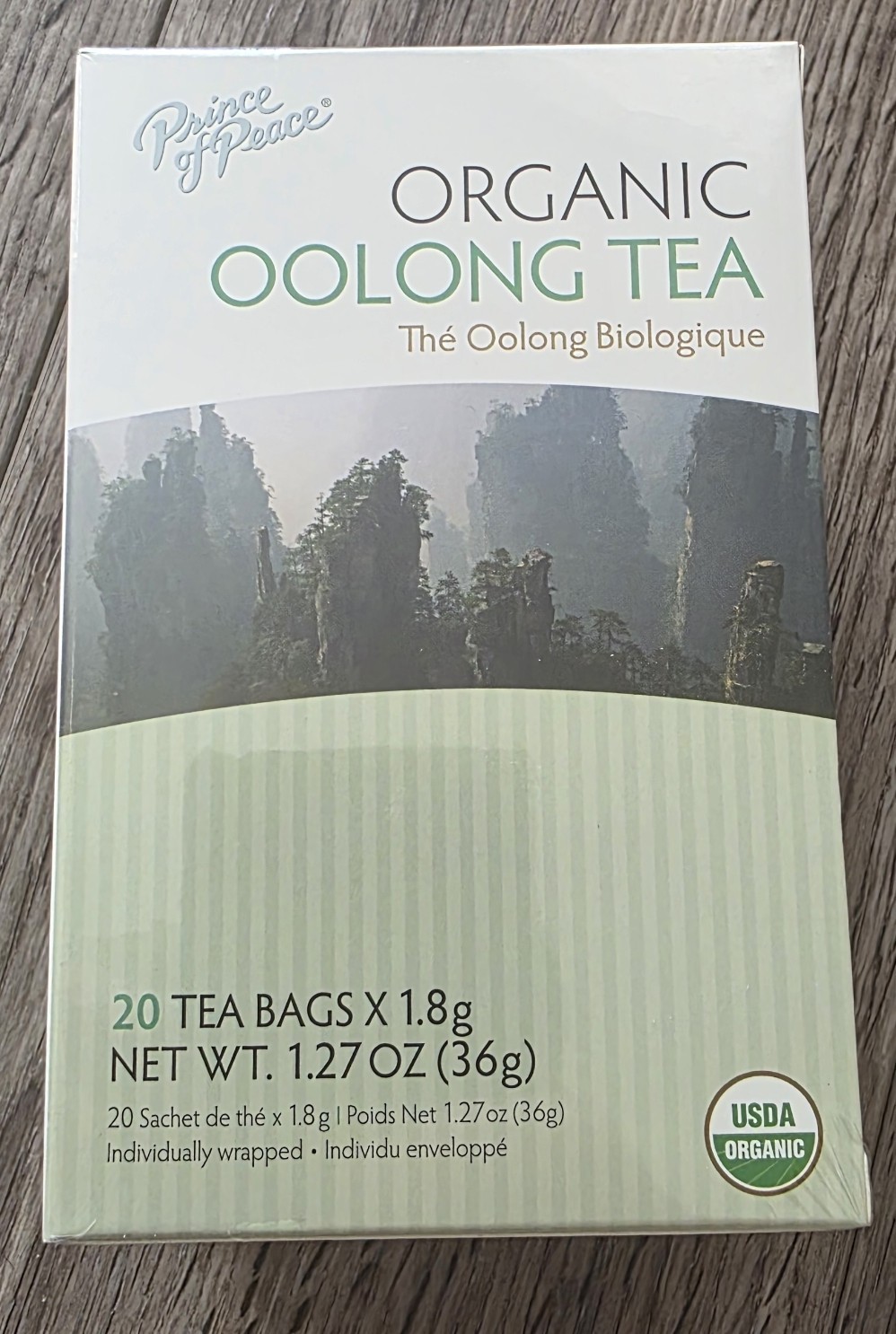 Prince of Peace Organic Oolong Tea 20 Bags Pack of 12 Bulk Case Total 240 Packet