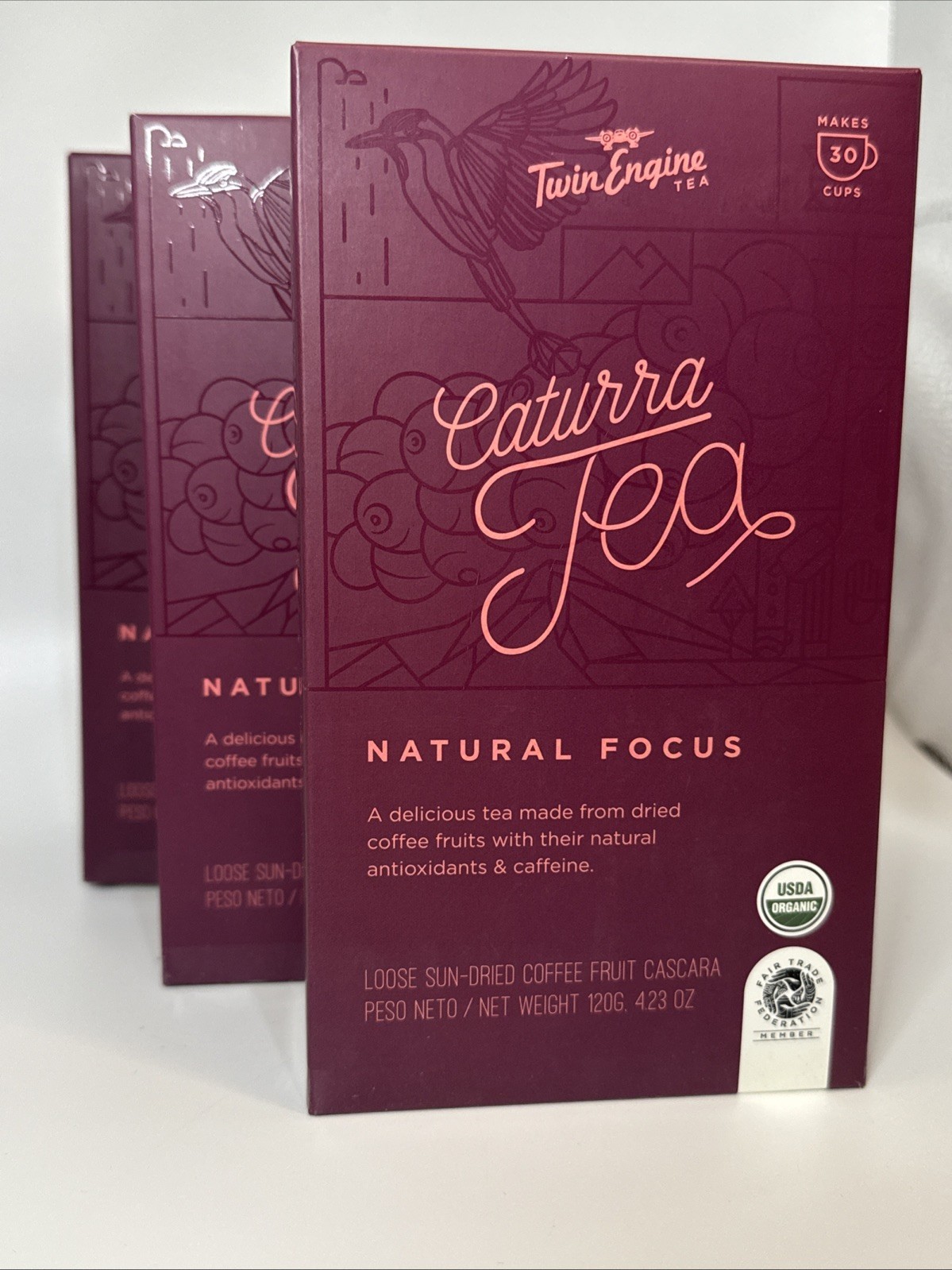 3x – Caturra Tea Natural Focus Sun- Dried Coffee 120g Fruit Exp 04/10/27 Brew