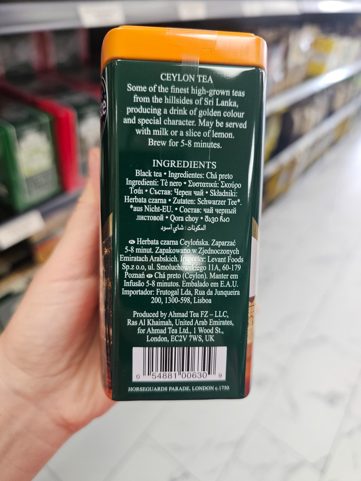 Ahmad Tea Ceylon Tea – Pure Aromatic Blend, 100g for Everyday Enjoyment