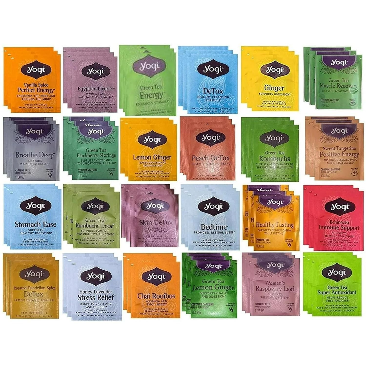 Yogi Tea Bags Sampler Assortment Box of 36 – Organic Tea Bags – FREE SHIPPING!!