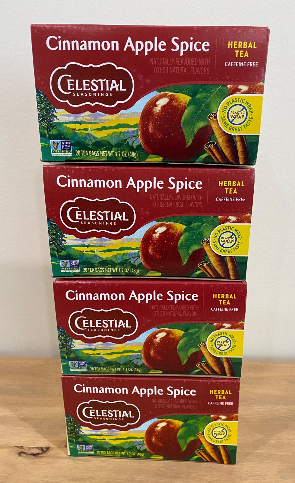 Celestial Seasonings Cinnamon Apple Spice Herbal Tea LOT/4 Boxes BBD 11’27