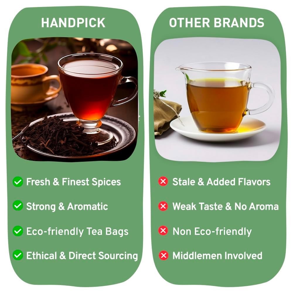 100 Count Masala Chai Tea Bags, Strong, Aromatic, Spiced, Cinnamon, Cardamom