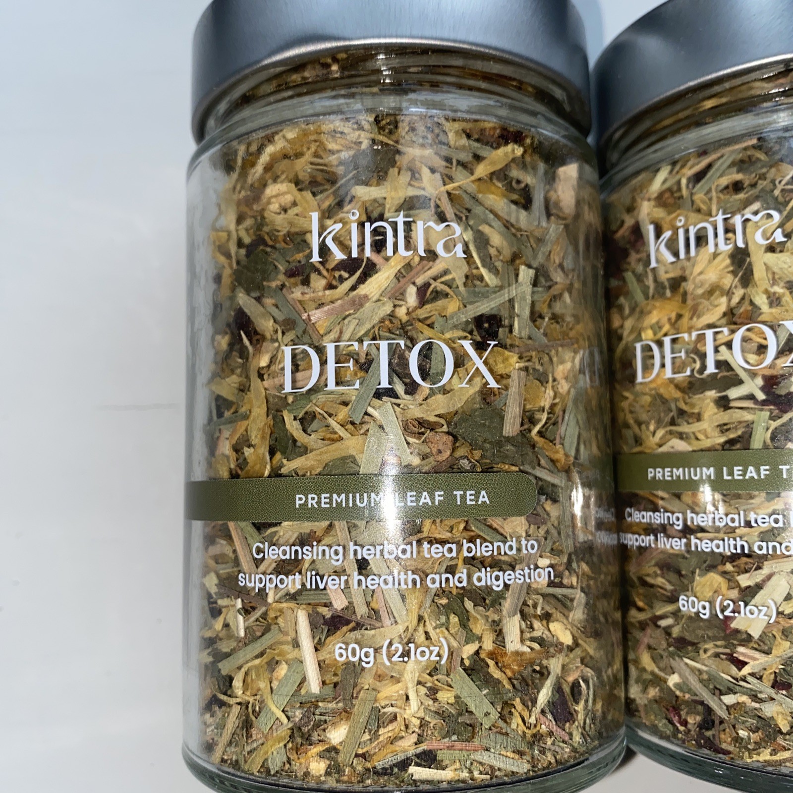 2 New Kintra Foods Detox Naturally Grown Loose Leaf Tea 2.1 Oz 60 Premium Leaf
