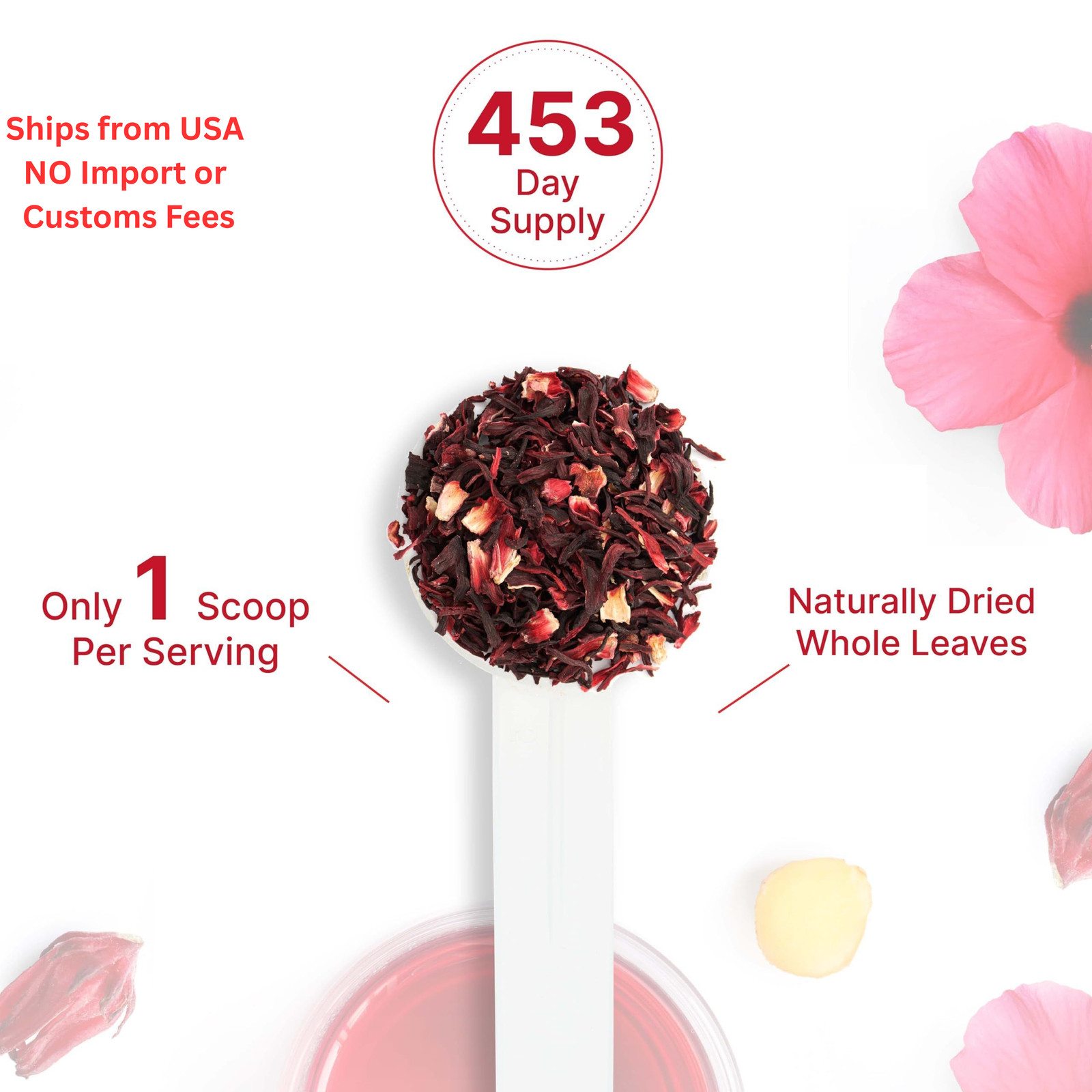 Dried Organic Hibiscus Flowers, 2 Pounds – Cut & Sifted 2 (Pack of 1)