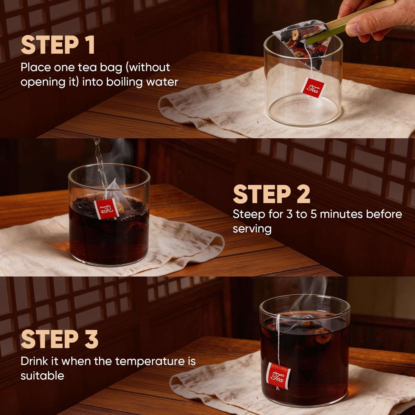TEAWOO 30 Bags Ginseng Eight Treasures Tea, Chinese Tea with &…