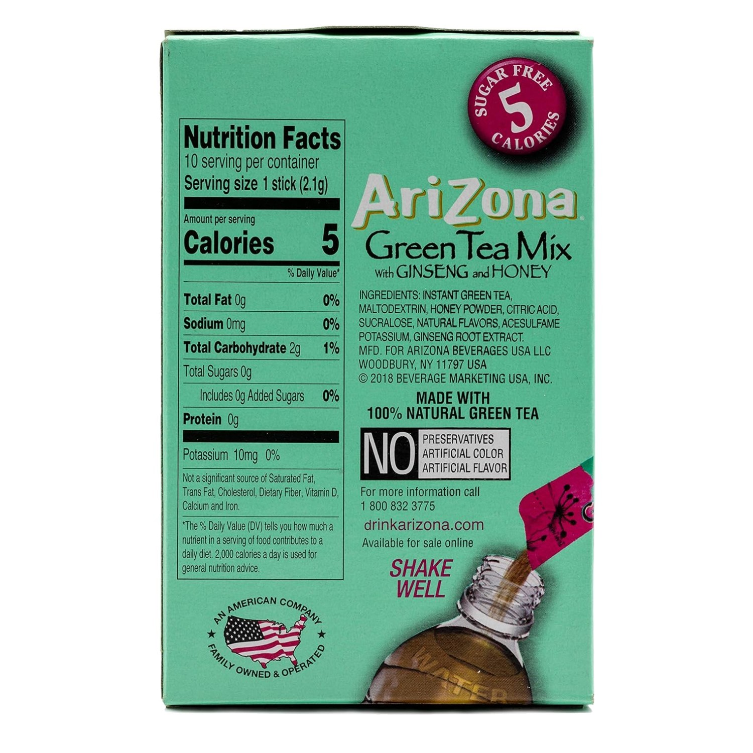 Green Tea with Ginseng Sugar Free – 120 Single Servings
