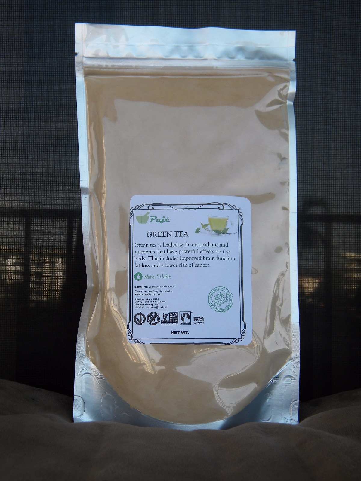 GREEN TEA powder 16oz 1lb, water soluble, stress relief, MATCHA, KOMBUCHA PAJE