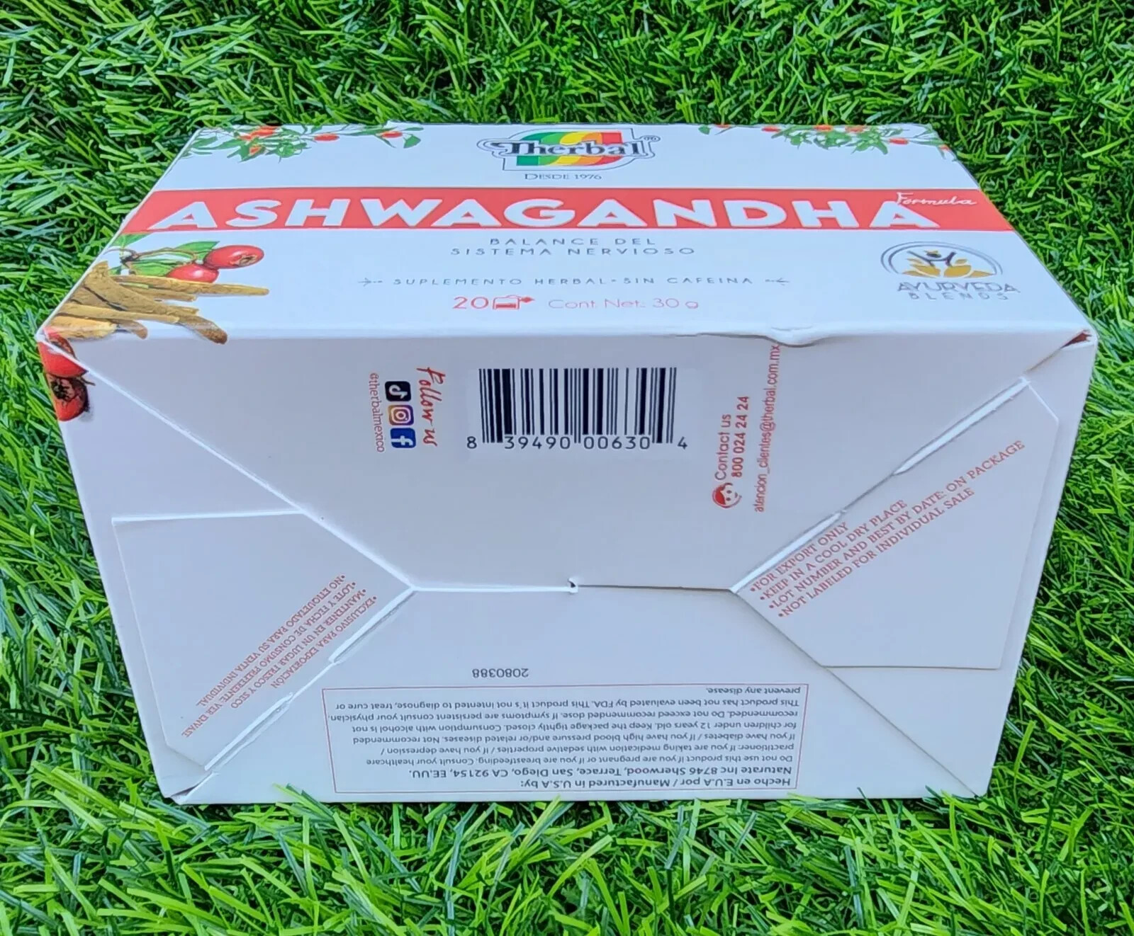 2 Boxes Te de Ashwagandha Tea Therbal Herbal Tea 40 Tea Bags Free Shipping