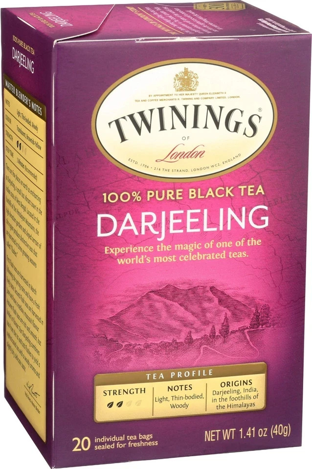 Twinings Darjeeling Black Tea 20 Count Tea Bags Masterfully Blended
