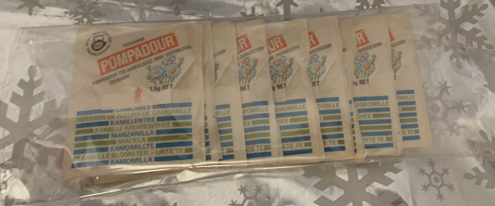❤️Vintage pompadour tea bags, Sealed package Of 10 Individually Wrapped TEEKANNE