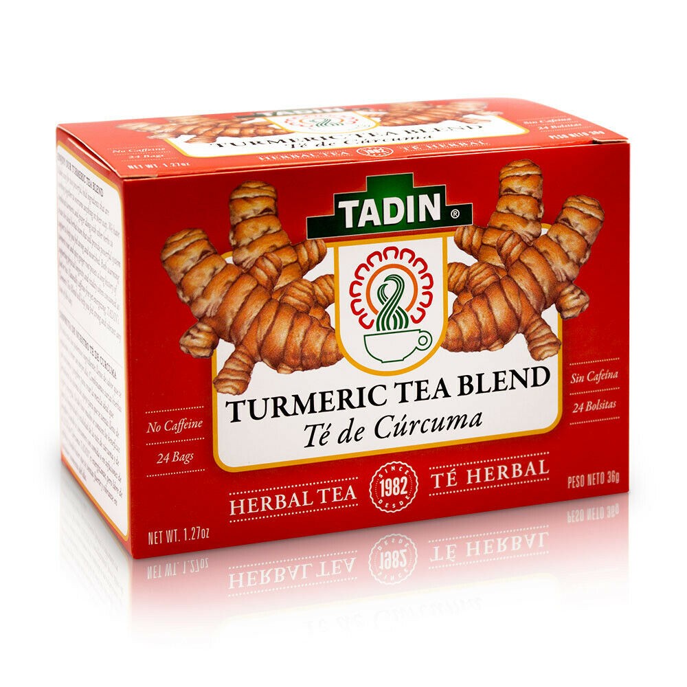 Tadin Turmeric Herbal Tea Blend. Immune System Boost. 24 Bags. 0.84oz. Pack of 3