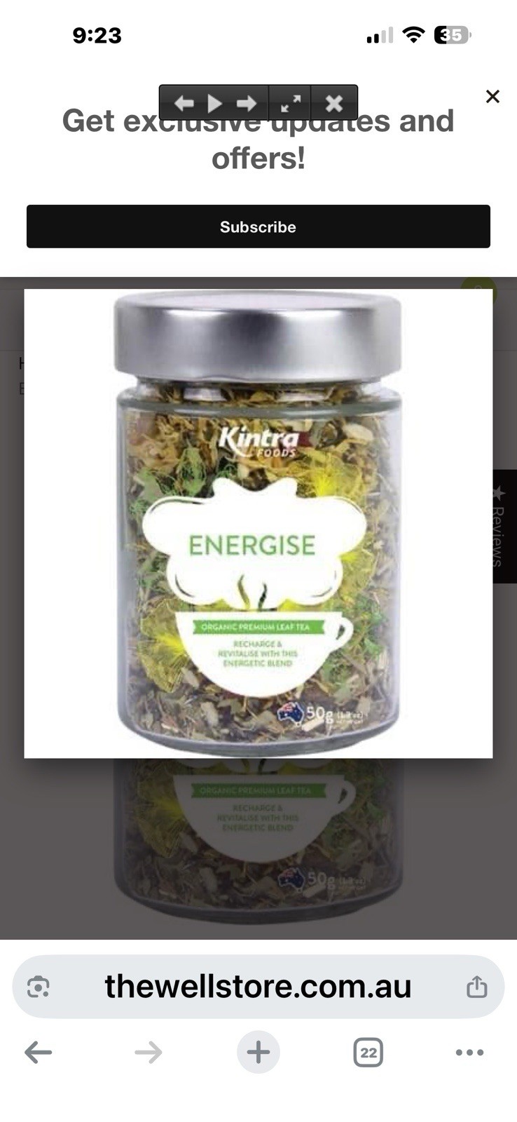 Kintra Foods Energise Natural Premium Loose Leaf Tea 60g