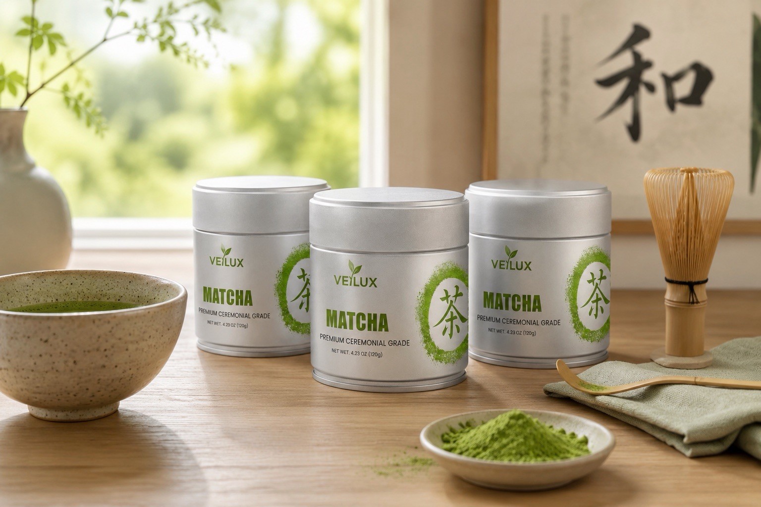 3 PK Veylux Premium Ceremonial Grade Matcha Powder Tea & Infusion 120g
