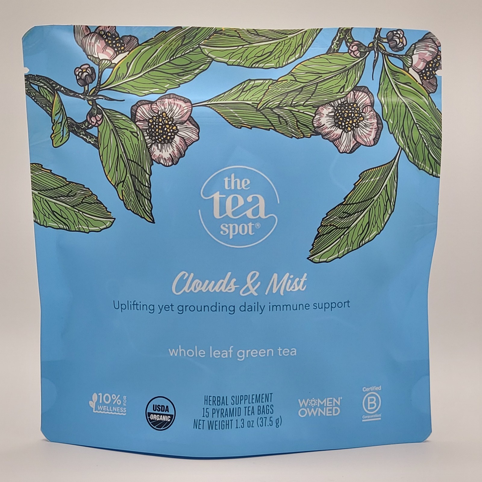The Tea Spot – Clouds & Mist – Whole Leaf Green Tea – 15 Bags – Immune Support
