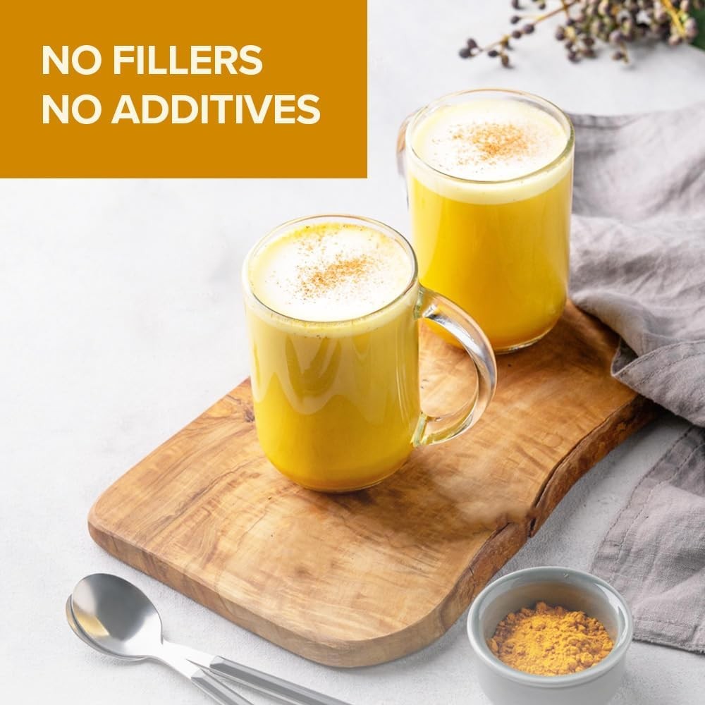 , Golden Milk Powder/Turmeric Ginger Latte Mix (100g, 40 Cups) Caffeine-Free …