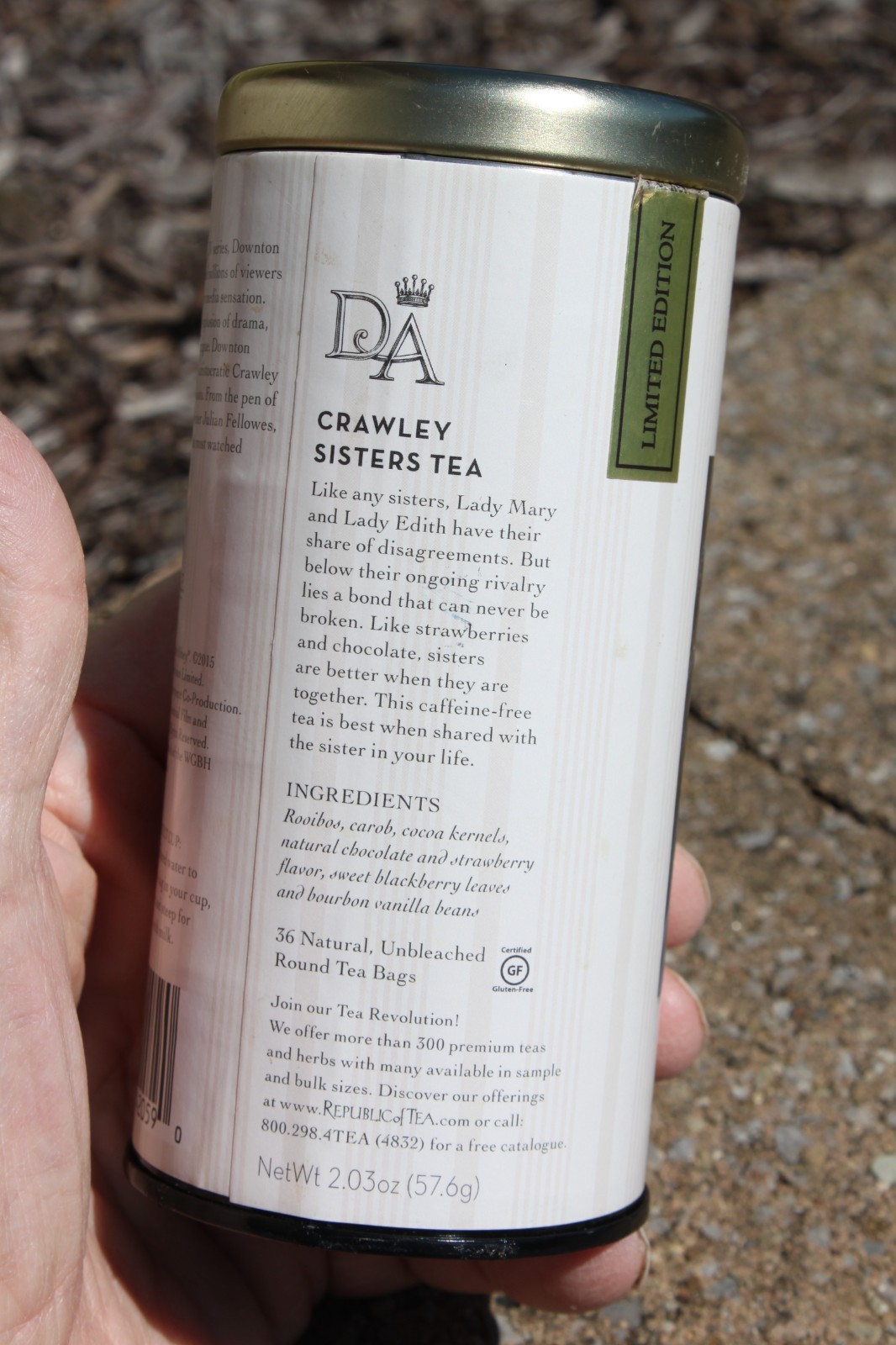 Downton Abbey Crawley Sisters Tea Canister opened
