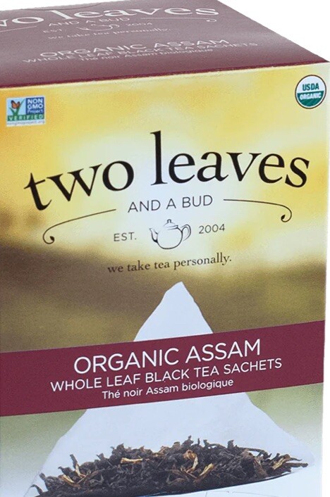 Organic Variety Pack Of 50 Single Packaged TWO LEAVES AND A BUD Tea Sachets