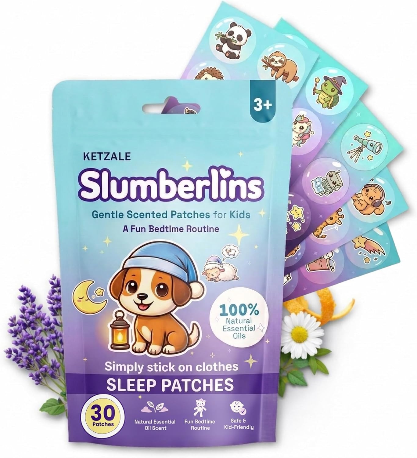 Slumberlins Calming Sleep Patches for Kids & Toddlers – Natural Bedtime Suppo…