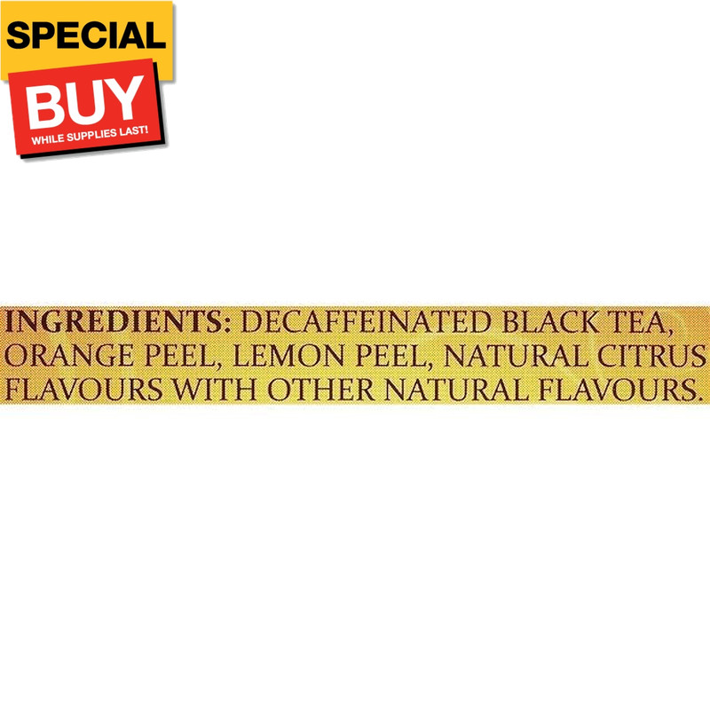 Decaffeinated Lady Grey Black Tea Individually Wrapped Bags, 20 Count (Pack of 1