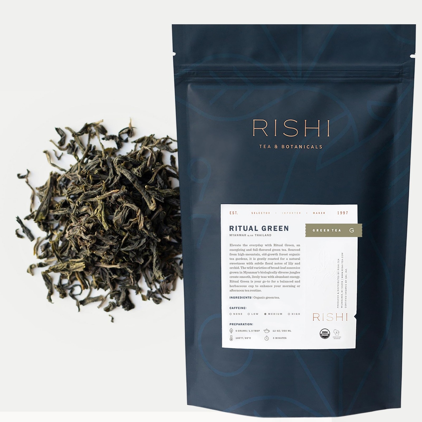 Ritual Green Tea – Organic Loose Leaf Tea, Energizing & Caffeinated – 4 Ounce…
