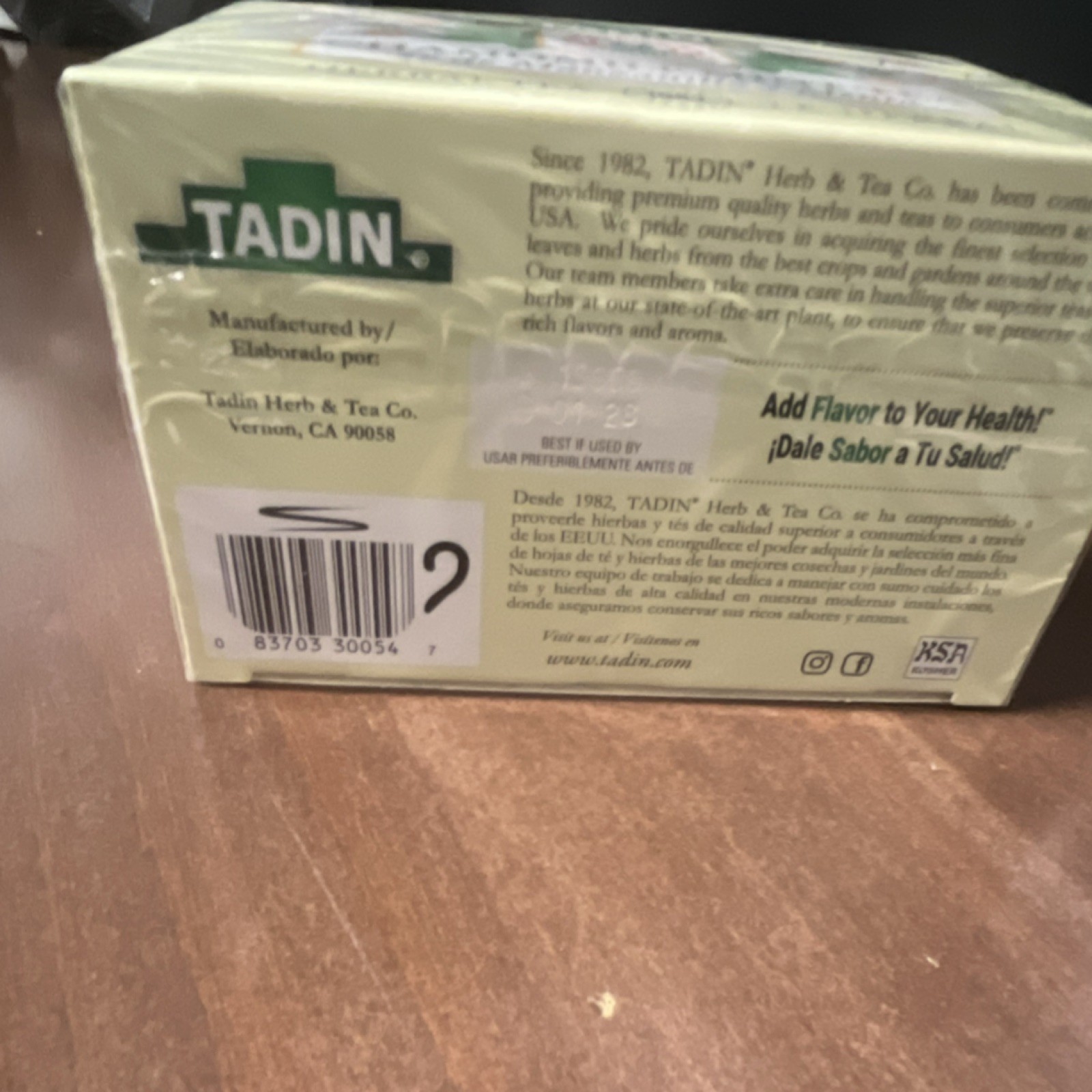 Tadin Chamomile Mint Tea & Infusion Bagged Herbal Caffeine Free 24 Bags Pantry