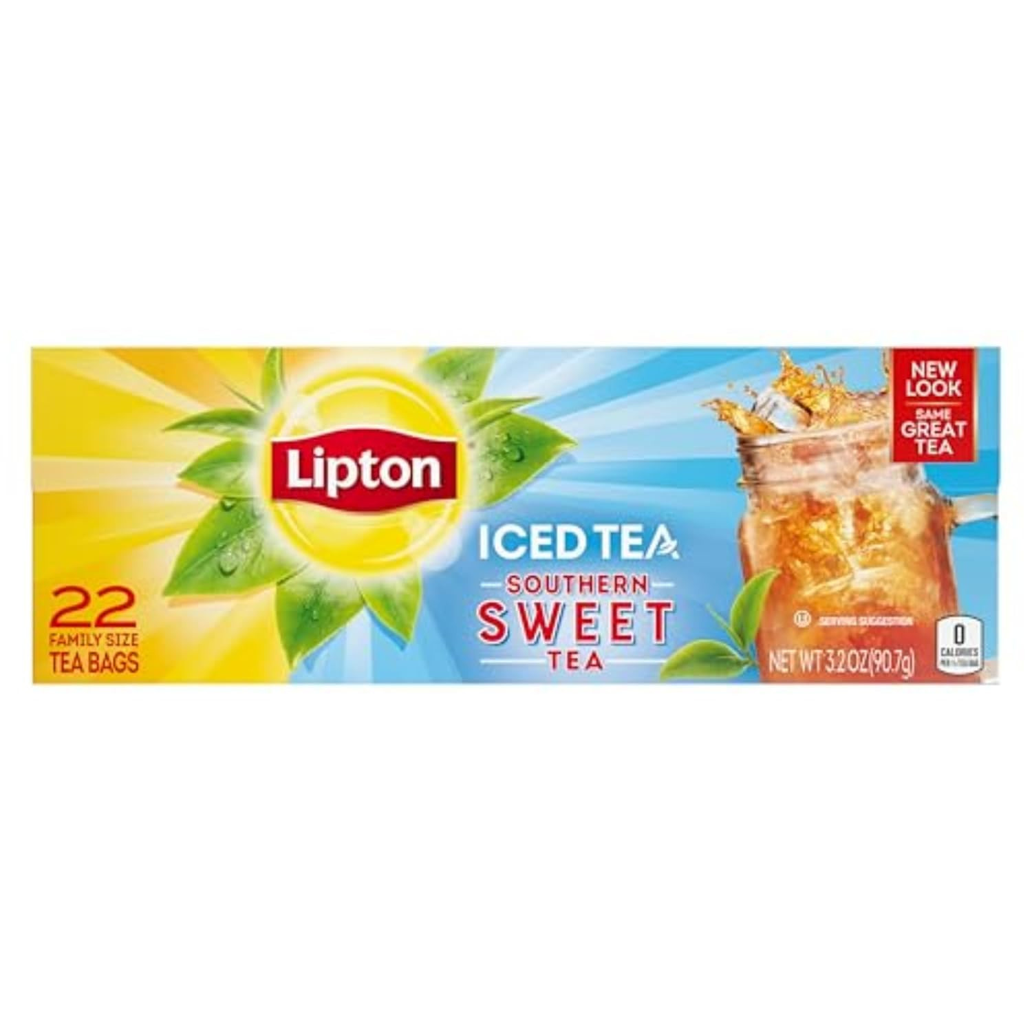 Family-Sized Black Iced Tea Bags, Southern Sweet Tea 22 Ct (Pack of 6)