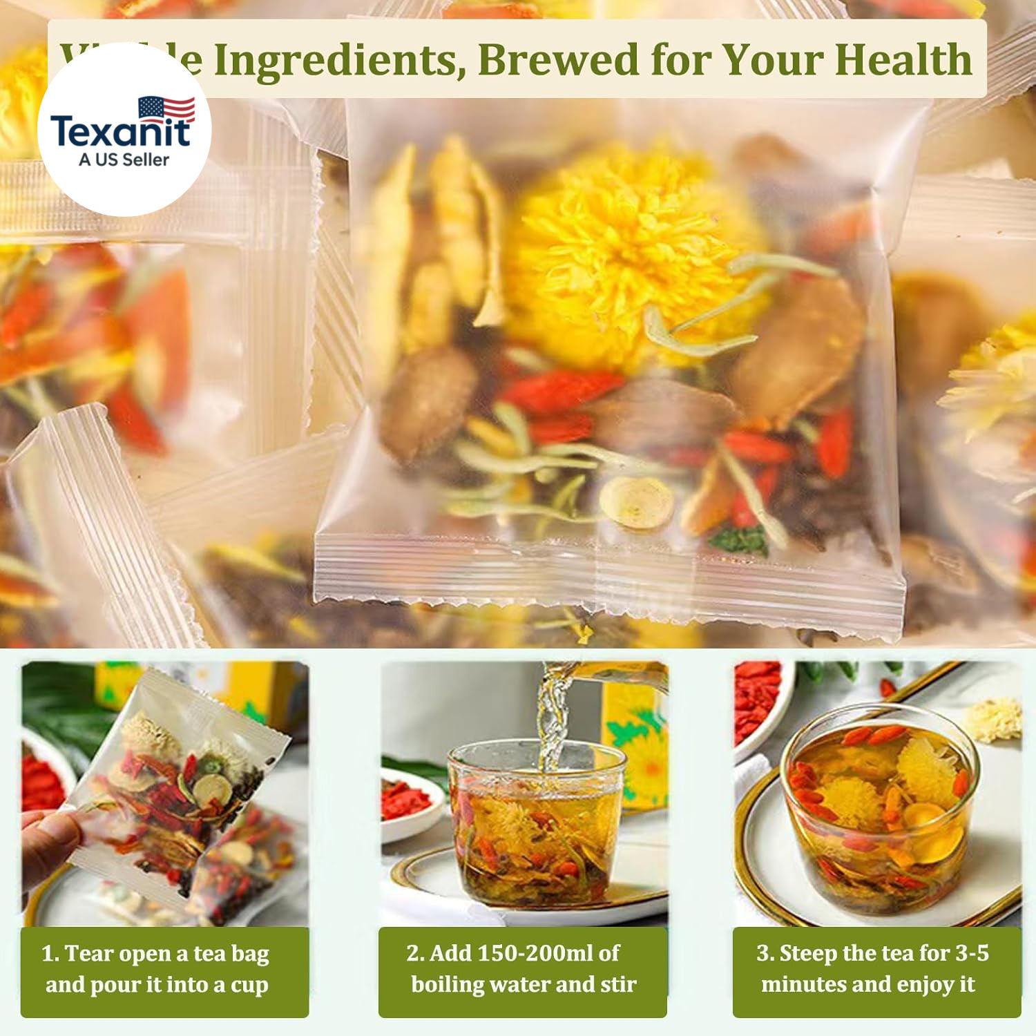Dandelion Wolfberry Tea, 12 Pcs Organic Dandelion Tea for Kidneys & Liver Health
